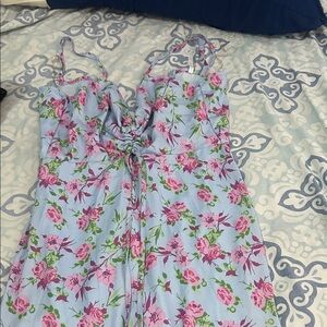 Floral Blue and Pink Dress